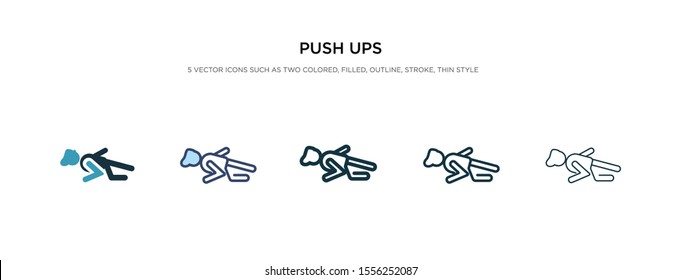 push ups icon in different style vector illustration. two colored and black push ups vector icons designed in filled, outline, line and stroke style can be used for web, mobile, ui