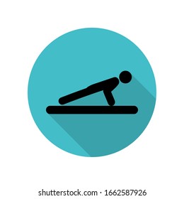 Push ups long shadow icon. Simple glyph, flat vector of arrow icons for ui and ux, website or mobile application