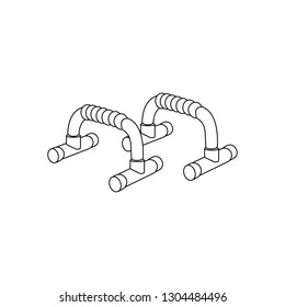 Push ups support outline on the white background. Vector illustration