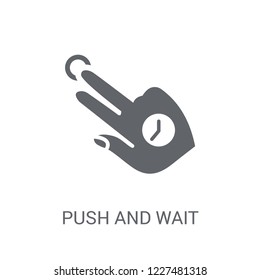 Push and wait gesture icon. Trendy Push and wait gesture logo concept on white background from Hands collection. Suitable for use on web apps, mobile apps and print media.