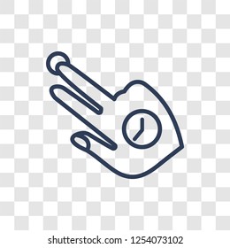 Push and wait gesture icon. Trendy linear Push and wait gesture logo concept on transparent background from Hands collection