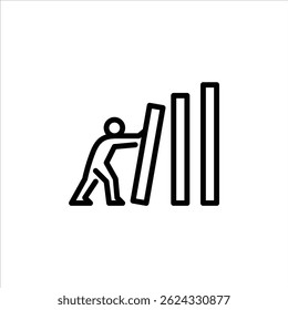 push wall outline icon. make mistake line art illustration.