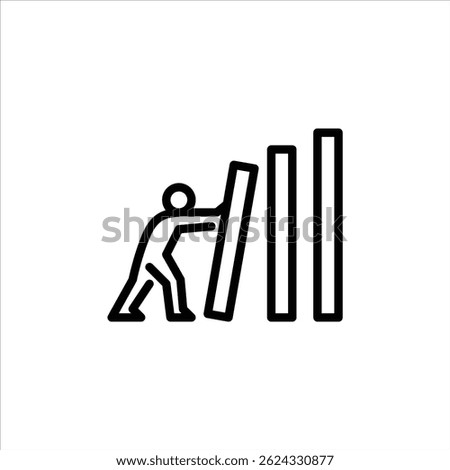 push wall outline icon. make mistake line art illustration.