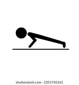 Push Up (Workout Icon), True Black Icon