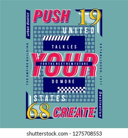push your create text frame typography design t shirt printing