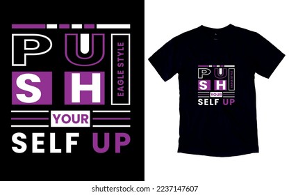 Push your self typography t-shirt design
