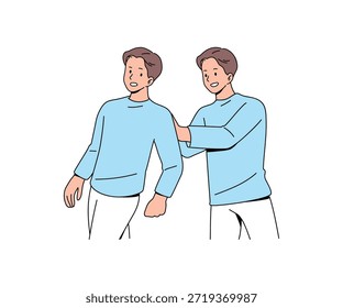 Empuja tu concepto. Asistencia y estímulo. El viaje emocional. Vector plano.