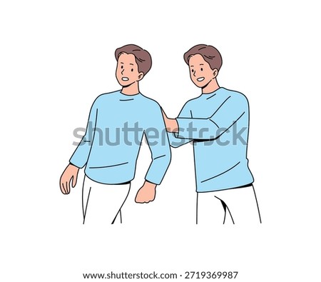 Push yourself concept. Support and Encouragement. The Emotional Journey. Flat Vector.