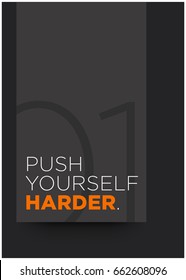 Push Yourself Harder Motivational Quote Vector Poster Design