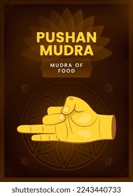 Pushan Mudra Hand Gesture - Vector illustration