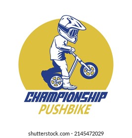 Pushbike Kid Cycling Event Race Championship Badge Design