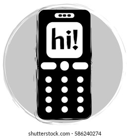 push-button phones. Outline design. It can be used in logo design, brochures, for websites, etc. vector