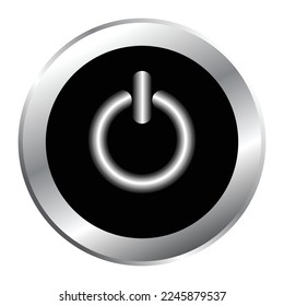 Pushbutton Switch. symbol, pushbutton. Electrical switches power symbol, Metallic push-button icon.