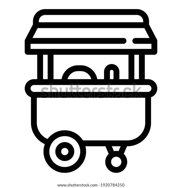 Pushcart food street\
icon. Outline pushcart food street vector icon for web design\
isolated on white\
background