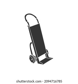 Pushcart Icon Silhouette Illustration. Delivery Transport Vector Graphic Pictogram Symbol Clip Art. Doodle Sketch Black Sign.