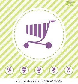 pushcart vector icon. Illustration on a  Flat design style. EPS 10