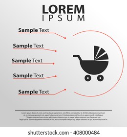 pushchair icon. pushchair infographics template