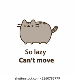 Pusheen cat vector illustration lazy pusheen Cat