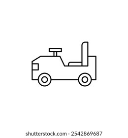 Empujando el icono del coche. Iconos llenos y de la línea del movimiento