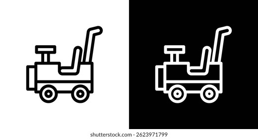 Empurrando o vetor do ícone do carro, modelo do logotipo da ilustração no estilo da moda
