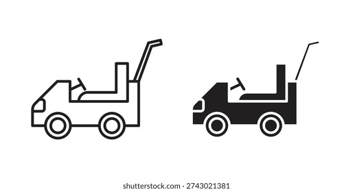Pushing car icon vector Illustration and outline Icons. vector silhouette.