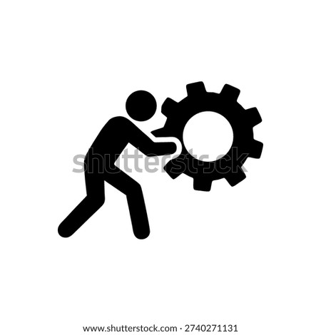Pushing Heavy Burdens Icon Isolated On White Background