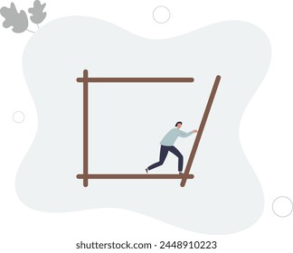 Pushing limits challenge yourself to overcome boundary, effort and strength to push over limit, attitude to success, get out of comfort zone for freedom,