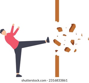 Pushing limits, Challenging yourself to overcome boundaries, Business effort, Over limits, attitude to success, comfort zone, Business freedom, Break the boundary box


