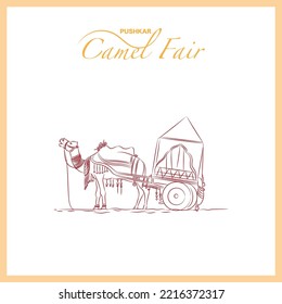 pushkar camel fair card design with illustration