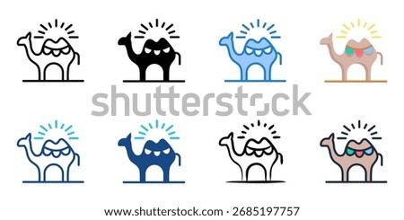 Pushkar Camel Fair icon set multiple style collection 
