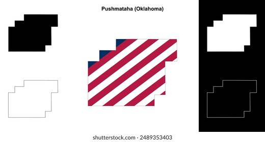 Condado de Pushmataha (Oklahoma) conjunto de mapas esquemáticos