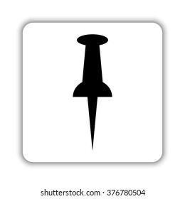 Pushpin  - black vector icon