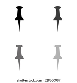Pushpin  - black vector icon
