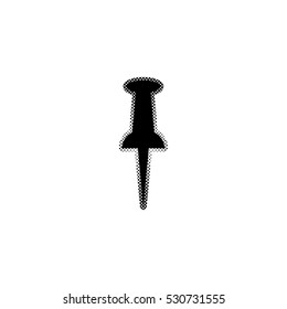 Pushpin  - black vector icon
