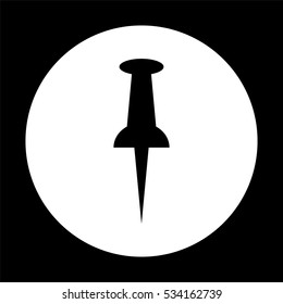 Pushpin  - black vector icon