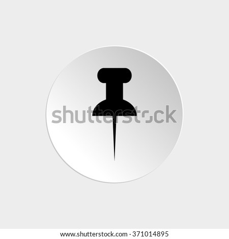 Pushpin -  black vector icon