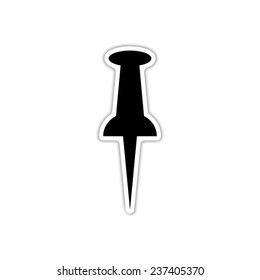 Pushpin  - black vector icon with shadow