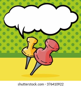 pushpin color doodle, speech bubble
