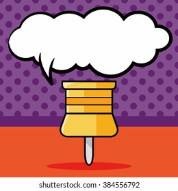 pushpin doodle, speech bubble