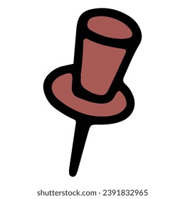 pushpin doodle style, hand drawn