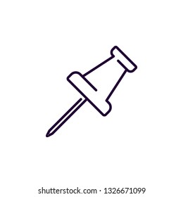 pushpin - education icon vector