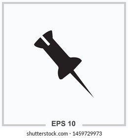 pushpin icon black isolated vector illustration