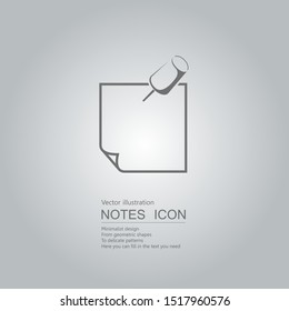 Pushpin icon design.Isolated on grey background.