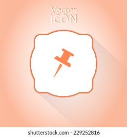 Pushpin Icon. Flat design style. Made in vector