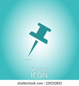 Pushpin Icon. Flat design style. Made in vector