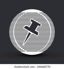 Pushpin Icon. Flat design style. Made in vector