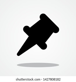 Pushpin Icon with Gray Shadow