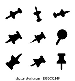 pushpin icon isolated sign symbol vector illustration - Collection of high quality black style vector icons
