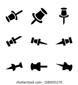 pushpin icon isolated sign symbol vector illustration - Collection of high quality black style vector icons
