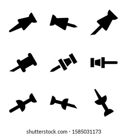 pushpin icon isolated sign symbol vector illustration - Collection of high quality black style vector icons
